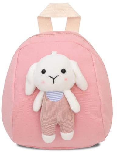 LGWJHCY Kleines weißes Kaninchen Puppe Schulranzen, Weißes Kaninchen Kindergarten Schultasche, Puppe Rucksack Kinderrucksack für Mädchen Mini Cartoon Schultasche.