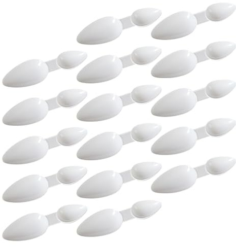 16pcs Medicine Spoon 5ml Reusable, Plastic Spoon for Scooping Protein Powder Measuring Sugar Oil Medicine, White