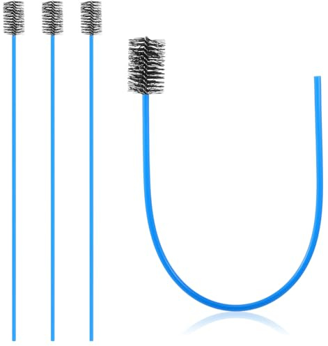 4 Pcs Flexible Drain Cleaning Brush, 5.7in/40cm Long Piping Cleaner Brush Nylon Practical Drain Cleaning Brushes for Kitchen Bathroom Pipings Air Conditioner Drains Condensate(Blue)