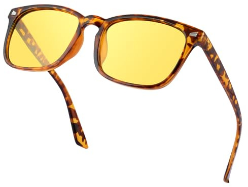 Kiiwah Lunettes Conduite de Nuit pour Homme Femme, Anti Éblouissement Lunettes Jaune Vision Nocturne Polarisés pour la Conduite Nocturne et la Pêche