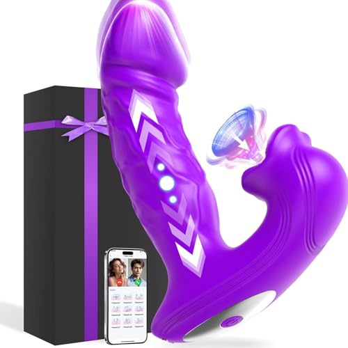 Vibromasseur Feminin Clitoridien App, Gode Ventouse Succion Sex Toy Point G