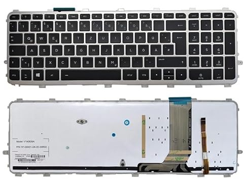 HYFOZAE pour HP pour Envy 15-J 17-J 15T-J 15Z-J 17T-J 15-j000 17-j000 Clavier d'ordinateur Portable rétroéclairé français/Allemand/Suisse/Espagnol/Russe Facile à remplacer(German Backlit)