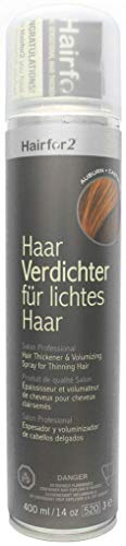 Hairfor2 Haarverdichtungsspray gegen lichtes Haar | Haarpuder | Streuhaar | Haarauffüller | Haarausfall | Haarverdichter (400ml, Kastanienbraun)