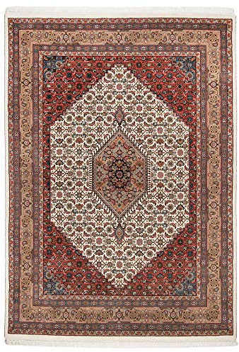 Benares | Bidjar | Teppich aus 100% Schurwolle | handgeknüpft | Größe: 70 x 140 cm | Farbe: Cream/Braun | THEKO