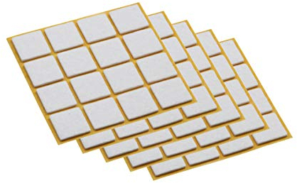 Metafranc Filz-Gleiter 22 x 22 mm - selbstklebend - weiß - 80 Stück - Effektiver Schutz Ihrer Möbel & Stühle / Möbelgleiter-Set für empfindliche Böden / Stuhlgleiter / Bodengleiter / 644956