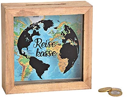 G. Wurm Spardose Reisekasse Holz/Glas (1 Stück)