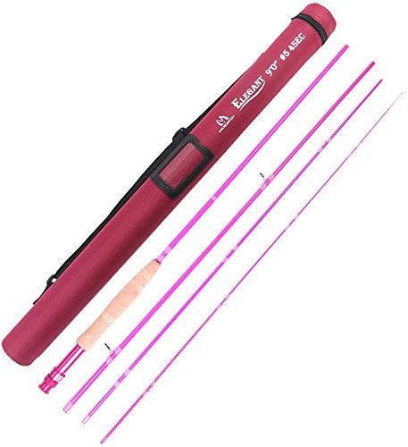 sprinton MAXIMUMCATCH Elegant Pink Fliegenrute für Damen, 2/5 wt, 6’6’’/9ft, 4 Teile Fliegenfischen Rute (Elegant 9' 5wt 4 Teile Rute)