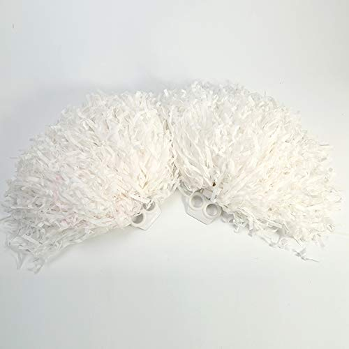 Cheerleader Pompons, Moderne Sport Handblumen Partei Tanz Zusätze(Weiß)