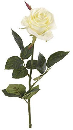 artplants.de Rosa Finta Brina, Bianco, 70cm - Rosa Artificiale - Fiore Artificiale
