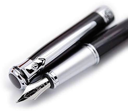 czxwyst Picasso 903 Schweden Flower King Füllfederhalter Original Box (Roter Marmor, F Feder)