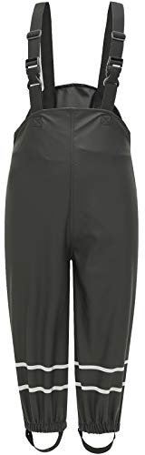 BenBoy Pantalon de Pluie Enfant Imperméable Respirant Salopette Étanche Coupe-Vent Pantalon de Boue pour Garcon Fille YK1221H-Black-128