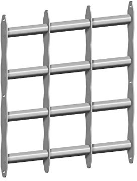 Fenstergitter Ausziehgitter in Edelstahl, H 600mm (ohne (Standard,Montage in der Laibung), 450mm - 700mm)