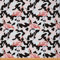Flamingo Stoff Meterware Kuhfell Möbelstoff Dekostoff mit Kuhdruck Tierhaut Boho Stoff für Drinnen und Draußen Milchkuh Bauernhaus DIY Kunst Wasserdichter Stoff Schwarz Pink 920 x 150 (HxB)