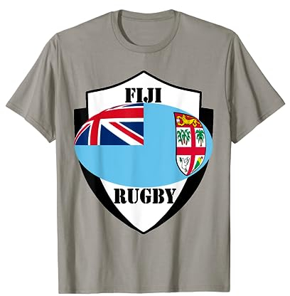 Rugby-Fan-T-Shirt von Fiji White Shield T-Shirt