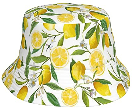 AOOEDM Lemon Tree Unisex Fischerhut Sommer Reise Strand Sonnenhut Fischermütze mit breiter Krempe