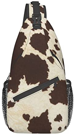 DMORJ Rucksack mit Kuhfell-Aufdruck, für Wochenende und Outdoor-Wanderungen, geeignet für Männer und Frauen, robust und stabil. Hohe Speicherkapazität., Schwarz, Einheitsgröße