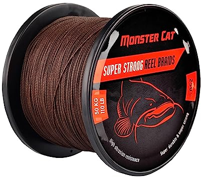 Tandem Baits Monster Cat Super Strong Braids Geflochtene Angelschnur Angelzubehör Wels-Angeln Zubehör Angelsehne 250 m 40 kg 88 lb