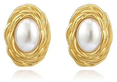 Joo&Rind Ohrstecker Gold Ohrringe Damen, Edelstein Statement Ohrringe Gold, 18k Vergoldet Hypoallergen Zirkonia Schmuck für Damen, Geschenke für Frauen