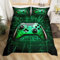 Gamepad Duvet Cover Modern Gamer Comforter Cover Single Size for Kids Boys Children Video Game Green Black Bedding Set Player Gaming Geometry Bedspread Cover Breathable Decorative Room(No Filling)