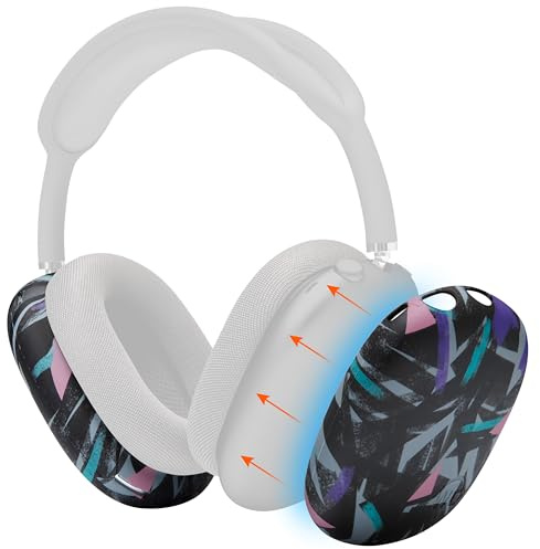 WC ShellZ Max – Schutzhüllen für AirPods Max 1 und 2 | Von Wicked Cushions | Hergestellt aus hochwertigem Silikon | 90's Black