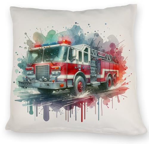 speecheese Feuerwehrauto Kissen Feuerwehrmann Kuscheltraum Kinderzimmer Deko Löschfahrzeug Kissen Rettung im Notfall USA Feuerwehr Einsatz