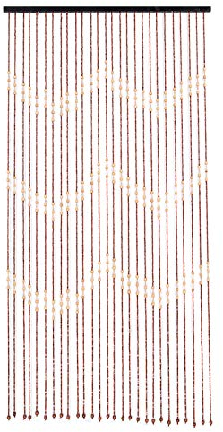 czyuRachel Bambus Perlenvorhang Türvorhang, 90x175cm Balkontür Insektenschutz Vorhang Natürliches Holzperlenvorhang Mit Zackenmuster Balkontür Holz+Bambus Perlenvorhang Fliegengitter Chinesisch