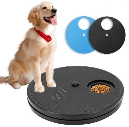 Dog Nail Scratch Board - 3 in 1 Rotatable Round Dog Scratch Pad with Treats Box, Dog Nail File Toy for Dog Nail, Dog Scratch Pad for Nails,Dog Scratcher for Small and Large Dogs - Sandpapers Included