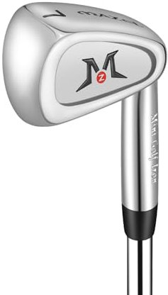 MAZEL Golf Swing Trainer Mini Golf 7 Iron Golf Club Stainless Steel Shaft 37 In Improve Hitting Accuracy (Silver Swing Trainer, 7 Iron Mini Head)