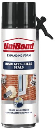 UniBond Expanding Foam, Insulates, Fills and Seals, Ideal for Filling Big Gaps and Holes, for Indoor and Outdoor Use, Easy to Use with Fast Curing Time, Straw PU Foam 1x500ml