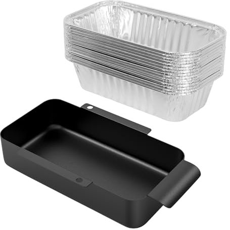 Fettwanne mit Auffangwanne für CharBroil Performance Grillzubehör, Aluminium-Tropfpfannen-Einsatz-Set, Ersatz für CharBroil G416-0015-W1 463242716, Tropffängerpfanne, Fettschalen-Ersatz