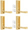 Fyeme 4 Stück Klapphaken 90°mit Drei Wellenabschnitte Kleiderhaken Klappbar mit Tragfähigkeit 25kg Wandhaken zum Schrauben für Badezimmer Küche Wohnzimmer Wand (Gold)