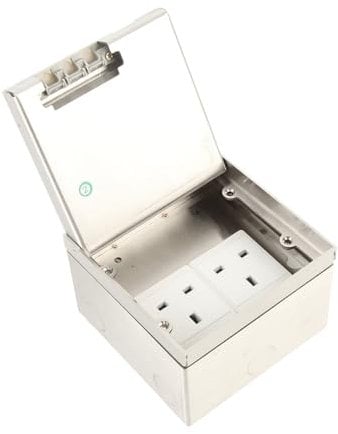 Embedded Socket Box, Dual Standard 3 Hole Outlet Socket Concealed Power Socket Desktop Floor Plug Socket