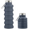 Botella de Agua de Silicona, 500ml Botella de agua plegable a prueba de fugas, Taza de agua deportiva de silicona, Portátil Taza agua Plegable para Exterior Viajar Cámping Gimnasio (Grey)