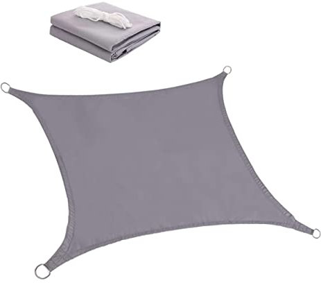 ibasenice Voile d Ombrage Quadrilatère Imperméable Anti-UV pour Terrasse Jardin Piscine Gris