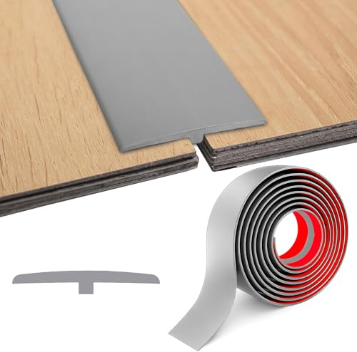 BOUFEIDA Übergangsprofil Selbstklebend, 2Mx5CM T Profil Übergangsschiene | PVC Türschwellen Leiste, Türübergangsleisten, Übergangsleiste boden vinyl für Verbindungsböden Lücken