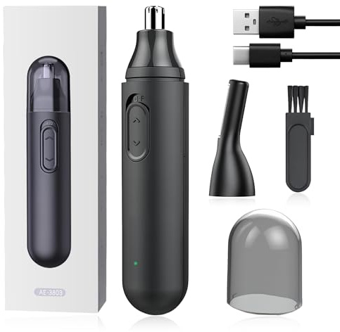 Tondeuse Nez, Coupe Poils Nez et Oreilles USB Rechargeable, Tondeuse Rasoir Nose pour Hommes et Femmes