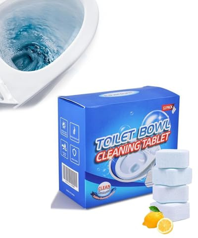 ZKUNL Lot de 12 comprimés nettoyants pour toilettes, comprimés nettoyants pour salle de bain, produits de nettoyage pour toilettes, comprimés nettoyants pour toilettes.