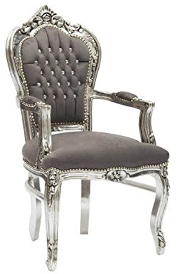 Way Home Store Sessel Barock Französischer Stil Luigi XVI Silber und Grau