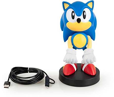 Collectible Sonic the Hedgehog Cable Guy Device Holder - works with PlayStation and Xbox controllers and all Smartphones - Classic Sonic - Not Machine Specific
