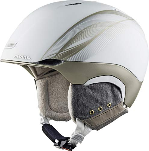 ALPINA PARSENA - Sicherer, Bruchfester & Individuell Anpassbarer Skihelm Für Erwachsene, white-prosecco matt, 55-59 cm