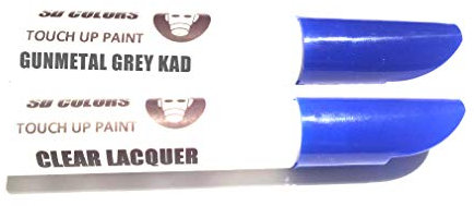 SD COLORS 12 ML Peinture de Retouche avec Pinceau et Vernis Transparent - Gunmetal Grey (KAD) - Compatible avec Nissan - Réparation de Rayures, Éclats et Peinture.