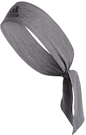 adidas Originals Alphaskin Plus Haarband mit Krawatte, Grau/Schwarz, Einheitsgröße