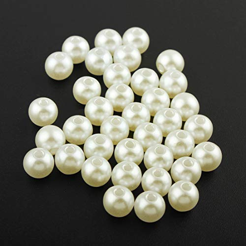 Zuchtperlen Imitat Perlen, Perlmutt Wachsperlen, 200stk, 6mm Krem Creme Rund Kunstperlen, Für Hochzeit Party Dekoration Schmuck Basteln (6mm 200 Stück)