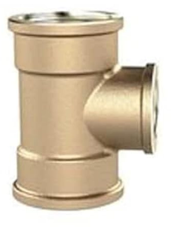 RIEGLER TRED341234MSIG Messing blank T-Reduzierstück, 3 x Innengewinde, 2 x G 3/4 Innengewinde, G 1/2 Gewinde Abgang, 16 bar Betriebsdruck