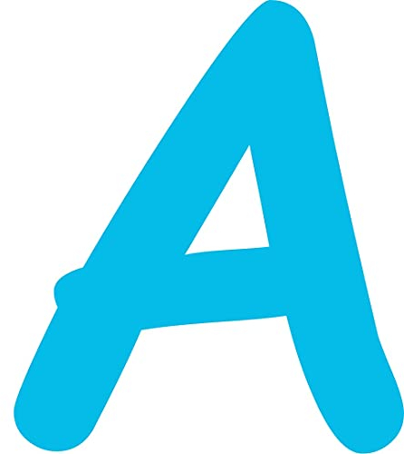 Kleckerliese Alphabet Buchstaben 10cm selbstklebende Aufkleber Wand Fenster Tür Boote Auto Kinderzimmer STICKER A - Höhe 10cm, Farbe Hellblau