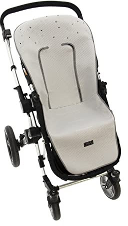 Rosy Fuentes Funda de Verano para Silla Paseo Universal - Colchoneta para Carrito Bebé- Transpirable-Compatible con Bugaboo, Jane, Concord, Baby Jogger, Bebecar…0-gris