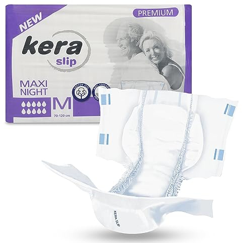 KERA® Premium Inkontinenz-Slip MAXI NIGHT - saugstarke Windeln für Erwachsene [MIT AUSLAUFSCHUTZ] - Atmungsaktive Erwachsenen Windel für die Nacht - 20 Stück - M - Testpack