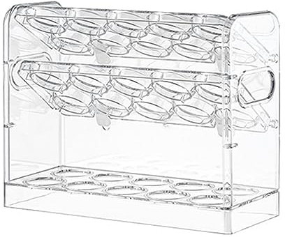 VALINK Eierhalter für Kühlschrank, transparente Eierablage mit Griff, 3 Etagen, Eierhalter für Kühlschrank, Arbeitsplatte, transparent