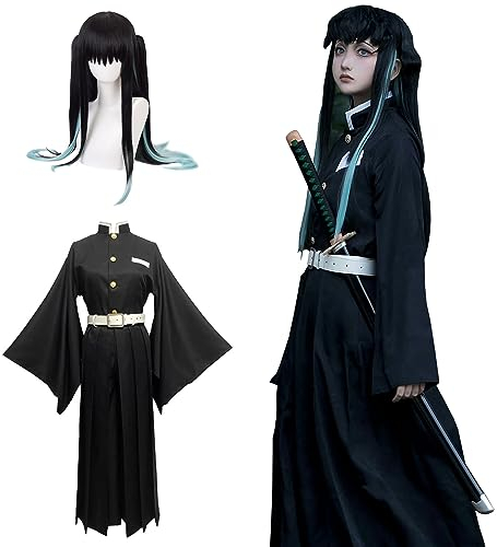 Fiamll Tokitou Muichirou Cosplay Kostüm Anime Dämonentöter Muichirou Tokitou Kostüm Kimono Halloween Karneval Kostüm Muichirou Cosplay Outfits XXL
