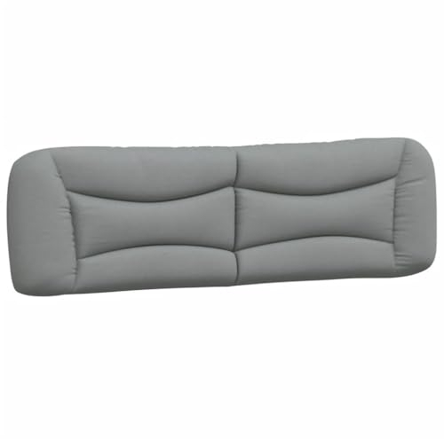 vidaXL Kopfteil Kissen, Kopfteilkissen für Schlafzimmer, Rückenkissen Bett mit Reißverschluss, Kopfpolster Bettkissen, Hellgrau 180cm Stoff